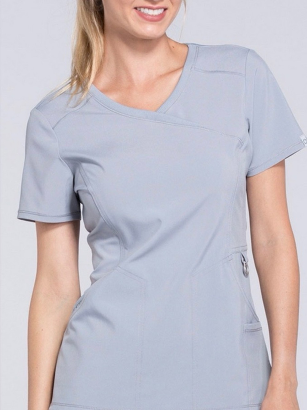 Cherokee Infinity Mock Wrap Scrub Top